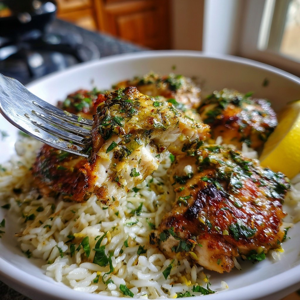 Lemon Butter Chicken With Rice