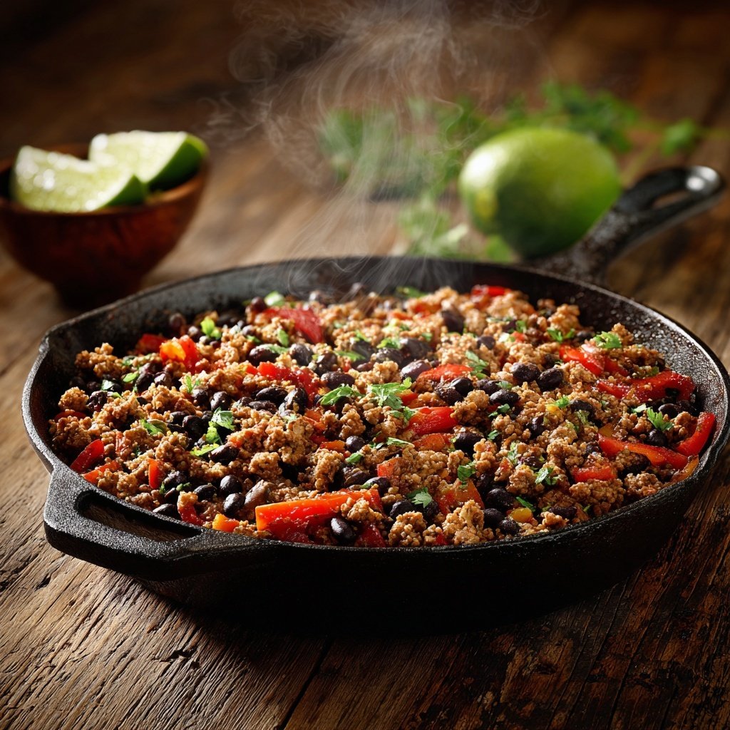 Ground Turkey And Black Bean Skillet