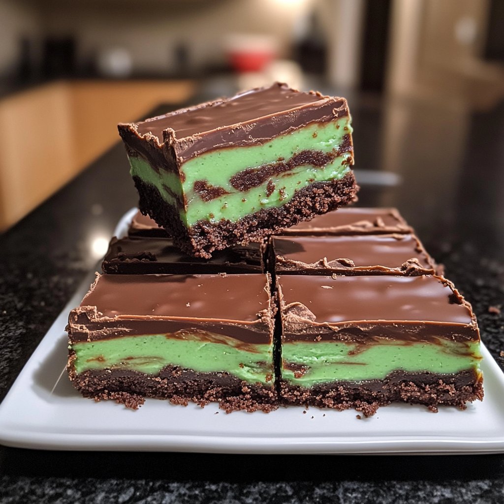 Chocolate Mint Slice Bars