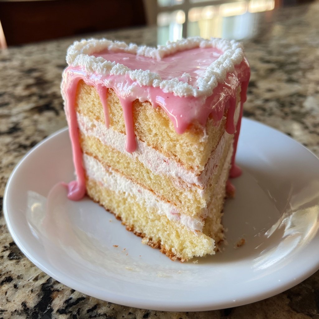 Mini Heart Cake with Strawberry Vanilla Cream