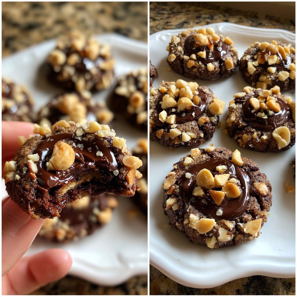 Chocolate Hazelnut Thumbprint Cookies