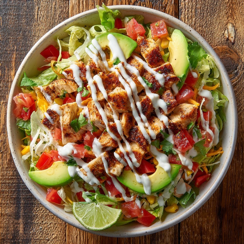 Healthy Chicken Taco Salad Bowl