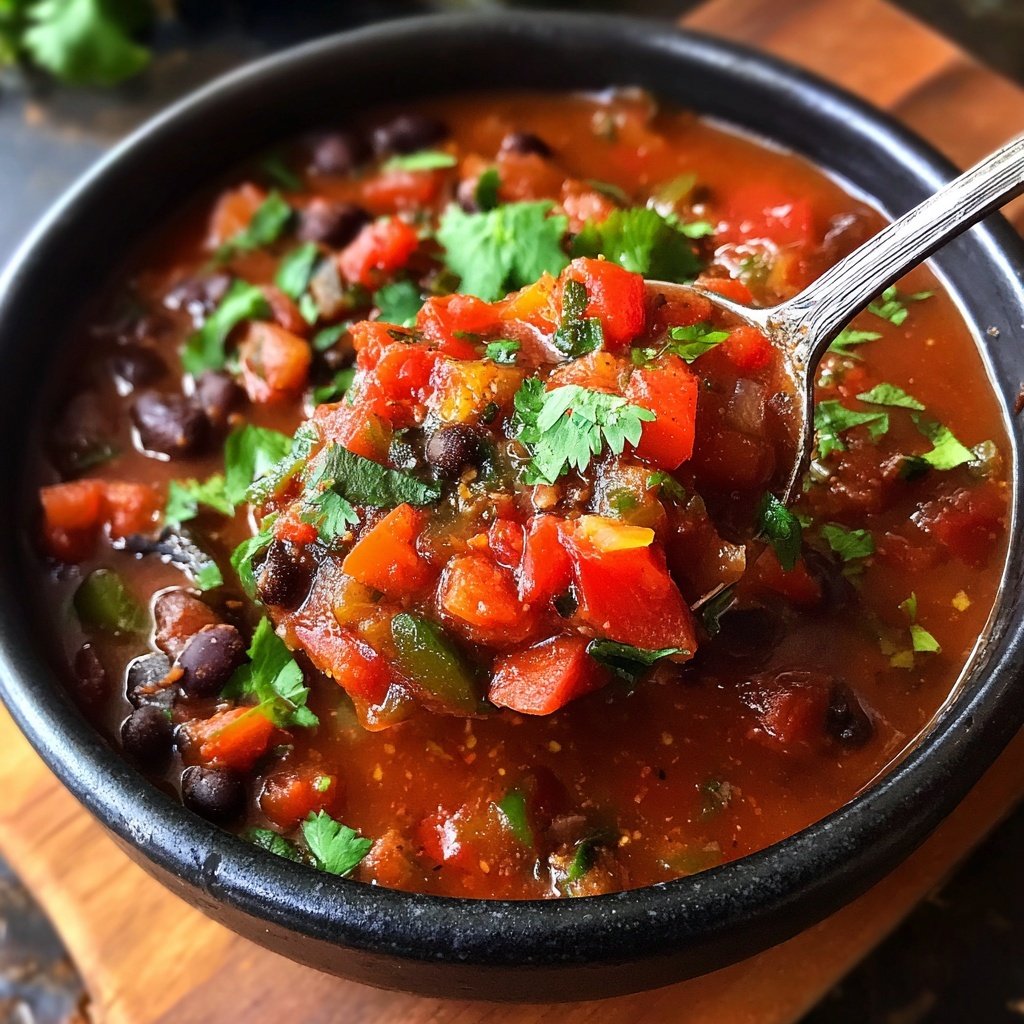 Healthy Crockpot Black Bean Chili