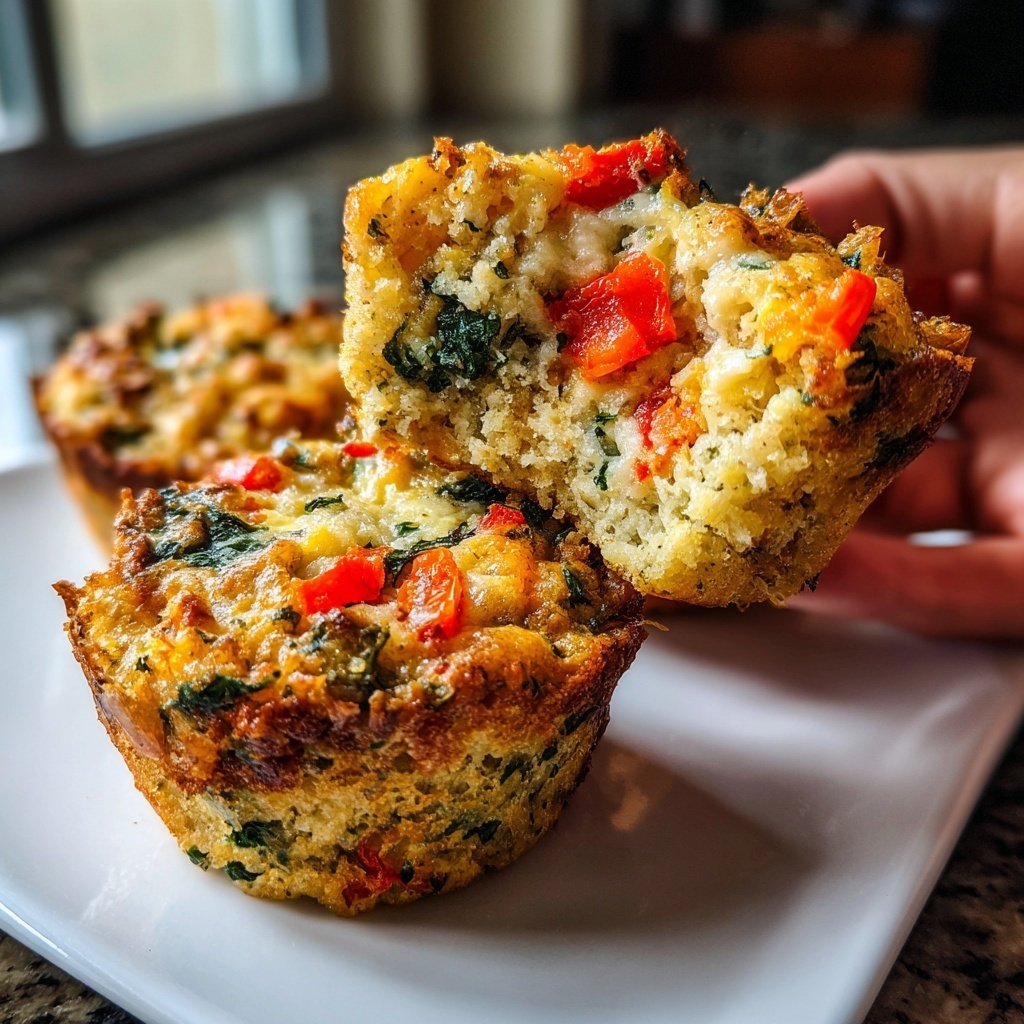 Super Bowl Savory Veggie Muffin Cups