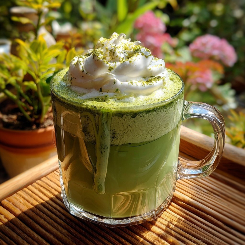 Strawberry Matcha Latte With Cream