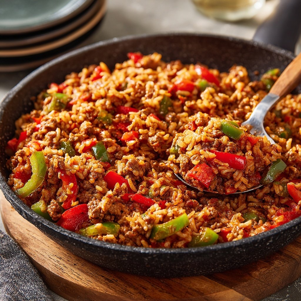 Quick Ground Beef And Rice Skillet