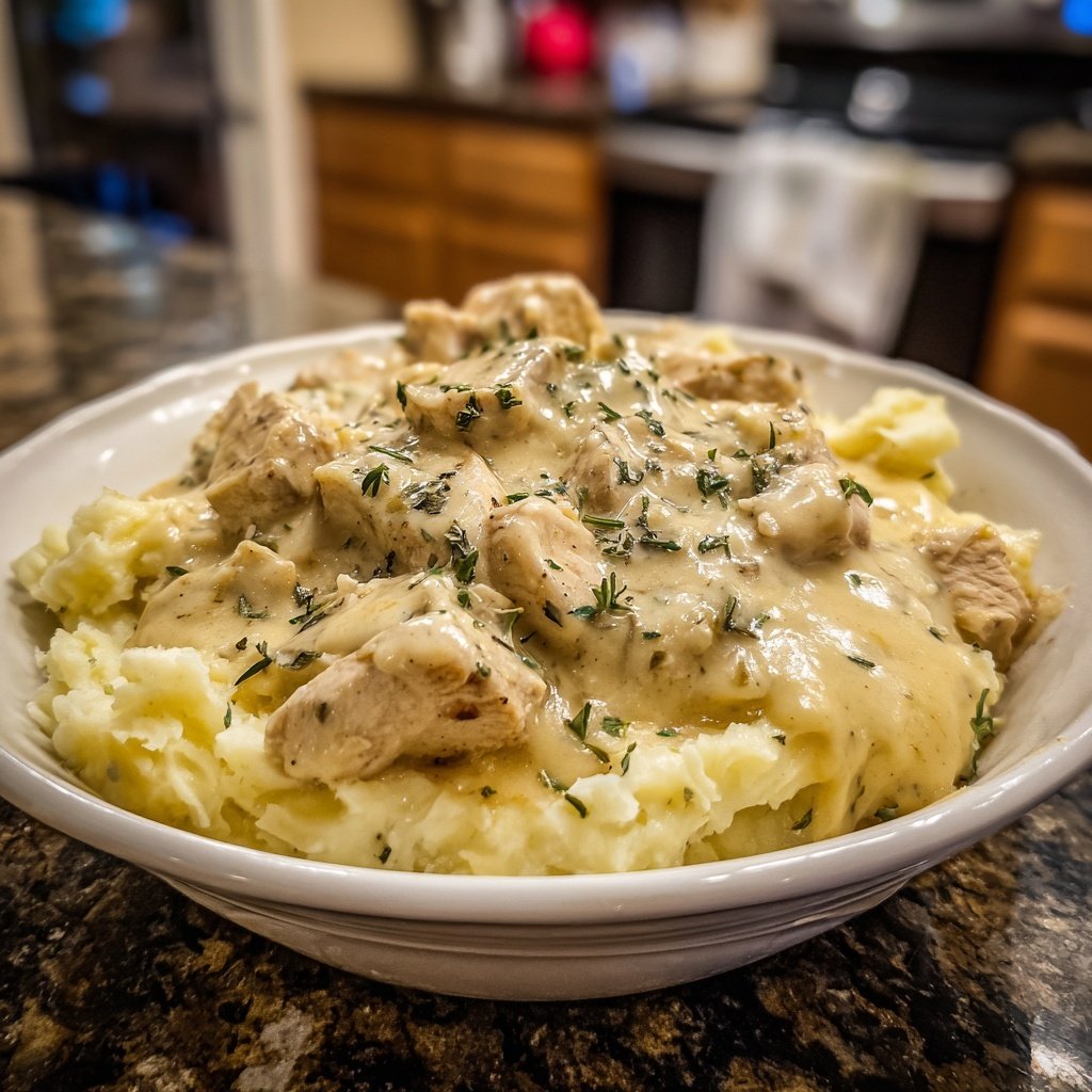 Comfort Food Creamy Chicken and Mashed Potatoes