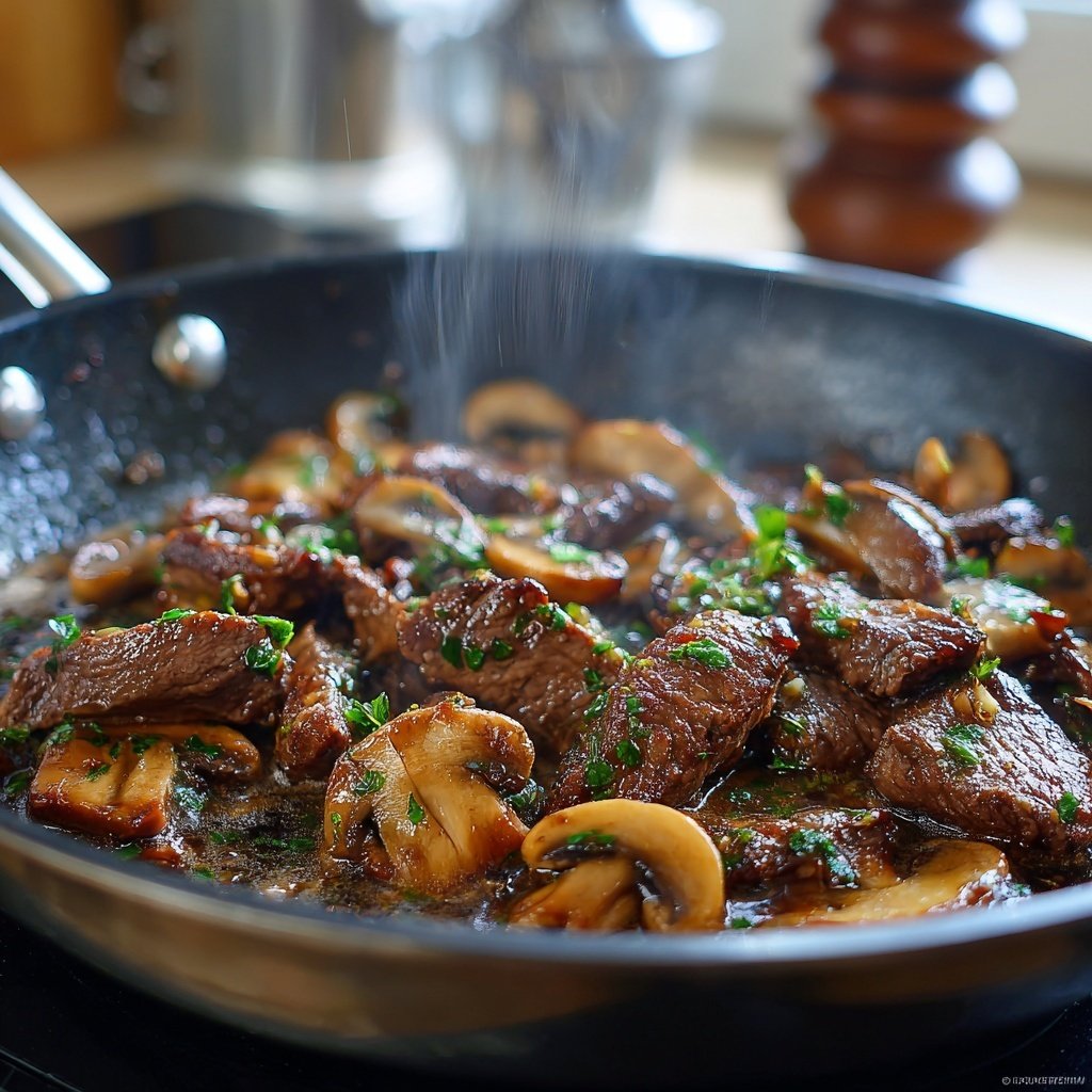 Quick Beef And Mushroom Skillet Dinner