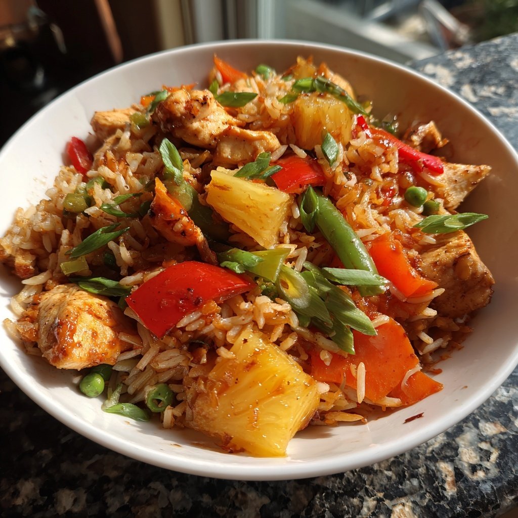 Pineapple Chicken And Rice Stir Fry Style