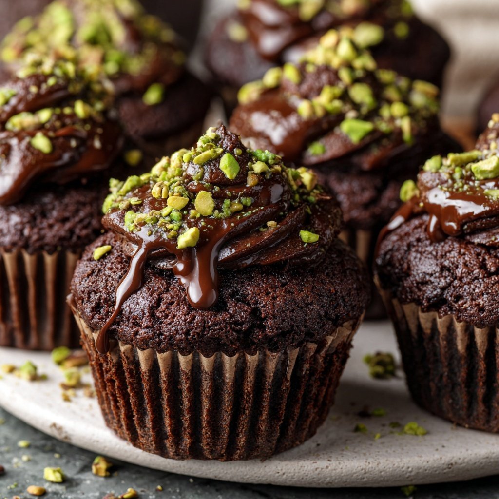 Chocolate Pistachio Cupcakes